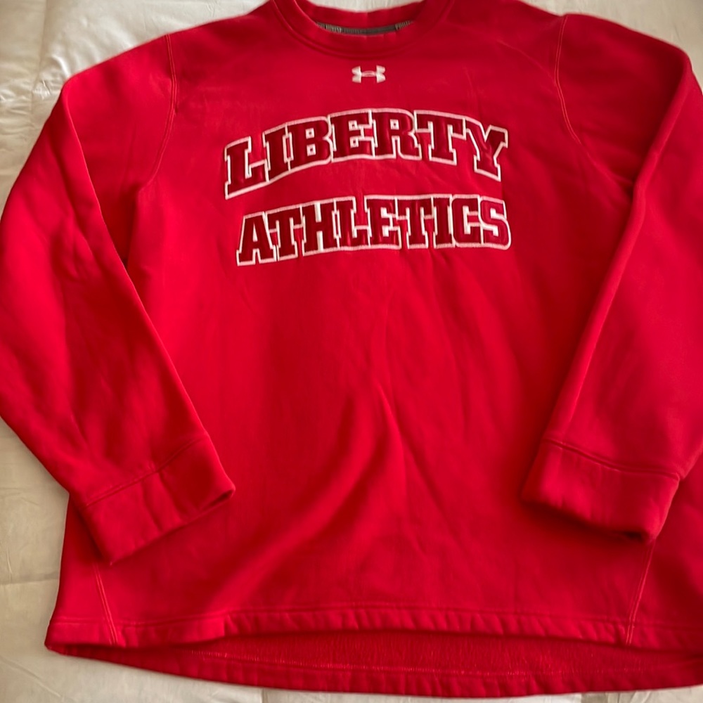 Men’s Women’s Liberty Athletics Under Armour Sweatshirt Red XL University Flames